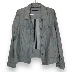 Tahari Jacket Lyocell Lightweight Charcoal Grey Womens Jean Style Casual Size M‎